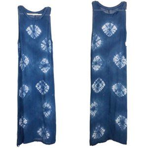 LACAUSA Dad's Shirt Dress Indigo Tie Dye Maxi S